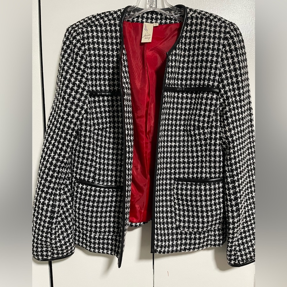 Lavender & Honey Houndstooth Blazer with Red Lining- ROLL TIDE
